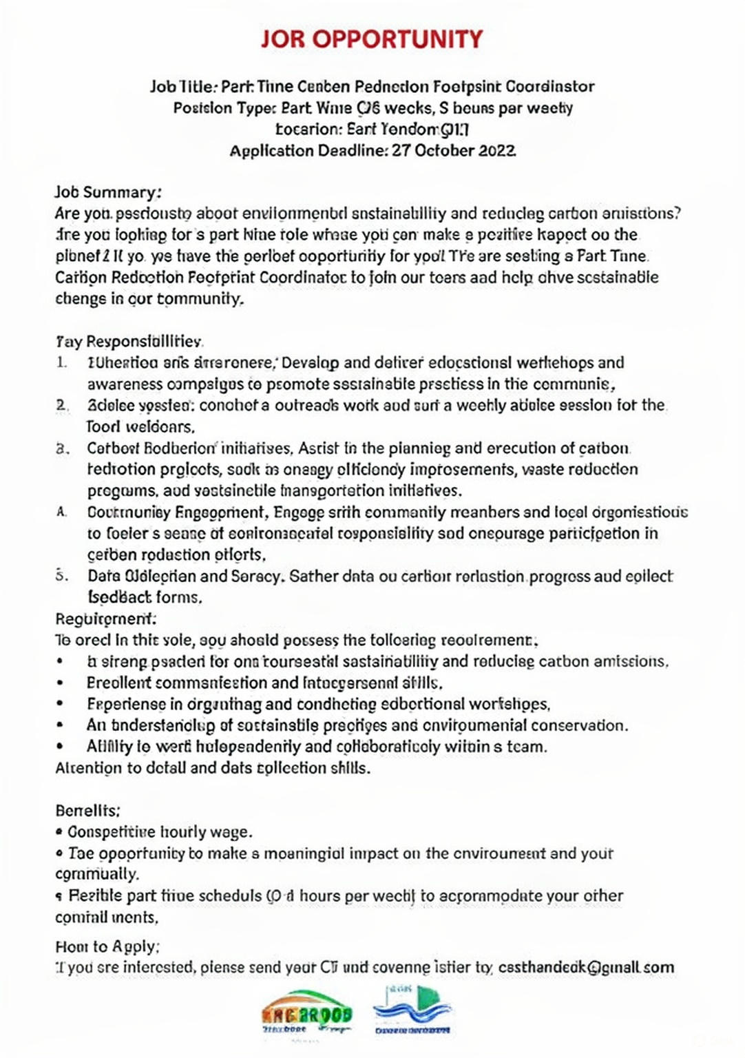 Carbon Reduction Job Description